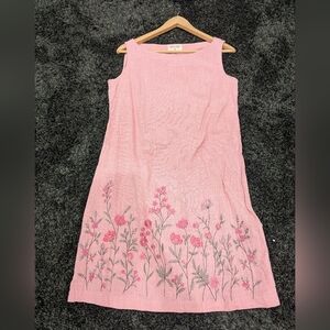 Floral Embroidered Pink Dress